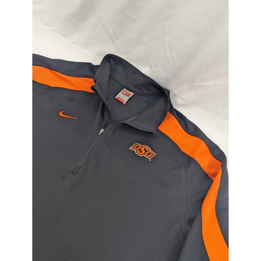 Vtg Nike Team  Oklahoma State Cowboys 1/4‎ Zip Pullover 2XL Dri-Fit Embroidered